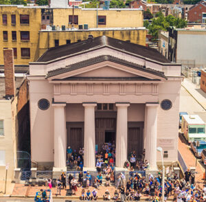 Aerial photo of the Jewish Museum of Maryland during Event